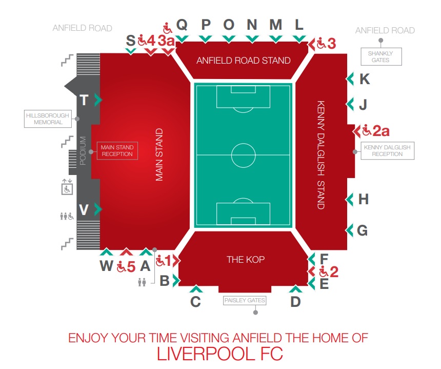 Liverpool FC Anfield Map